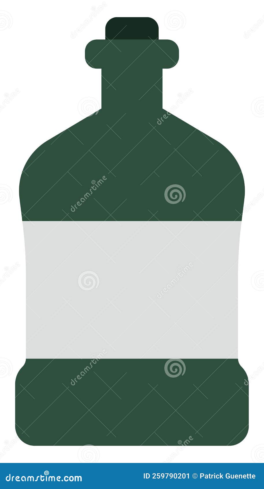 Green brandy bottle, icon stock vector. Illustration of transparent