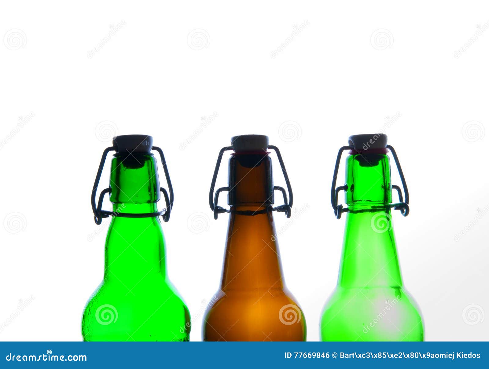 Green and Brown Beer Bottles. Retro Stock Photo Image of antique