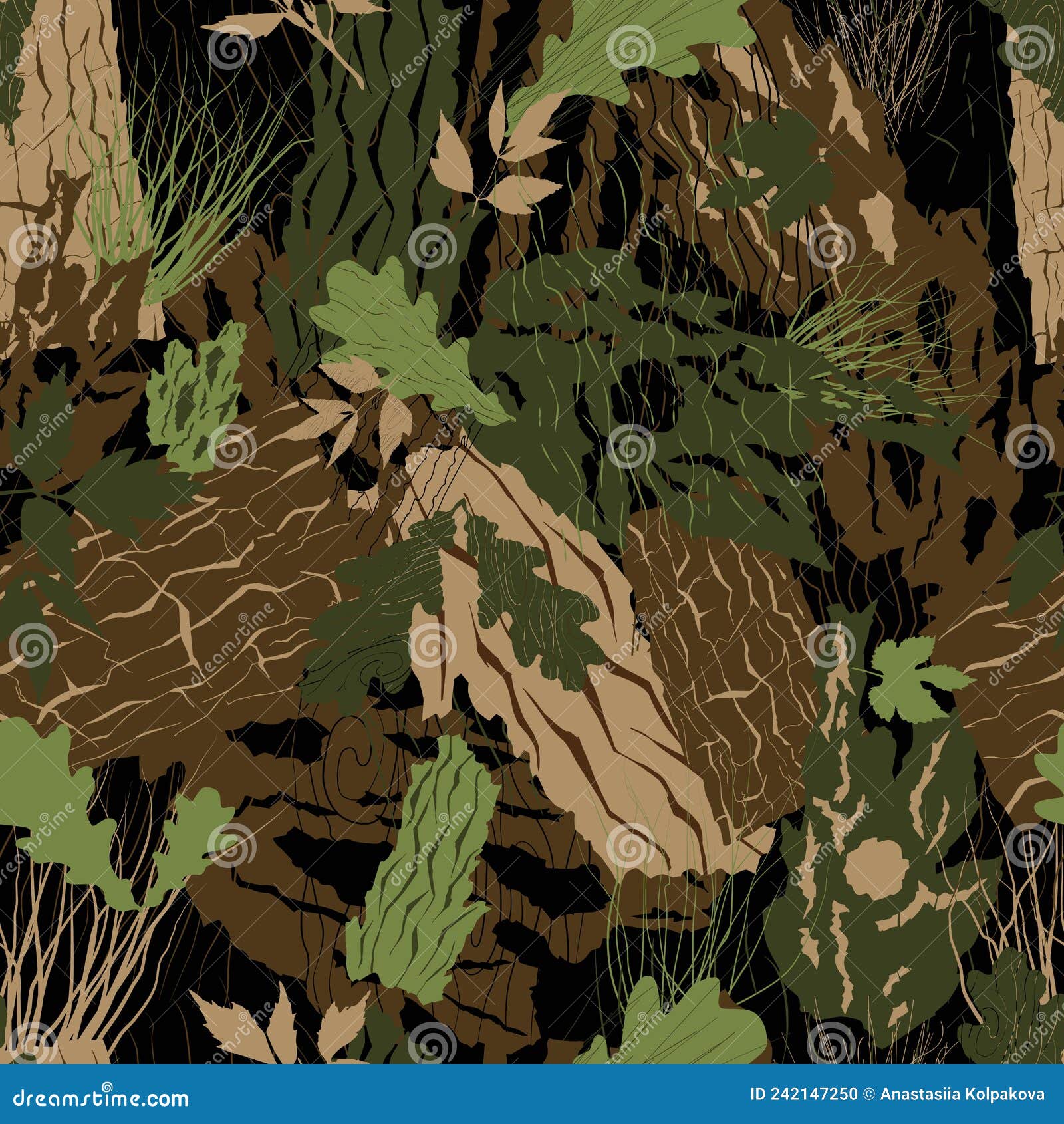 Brown and Tan Camo Abstract Nature Camouflage Design Pattern