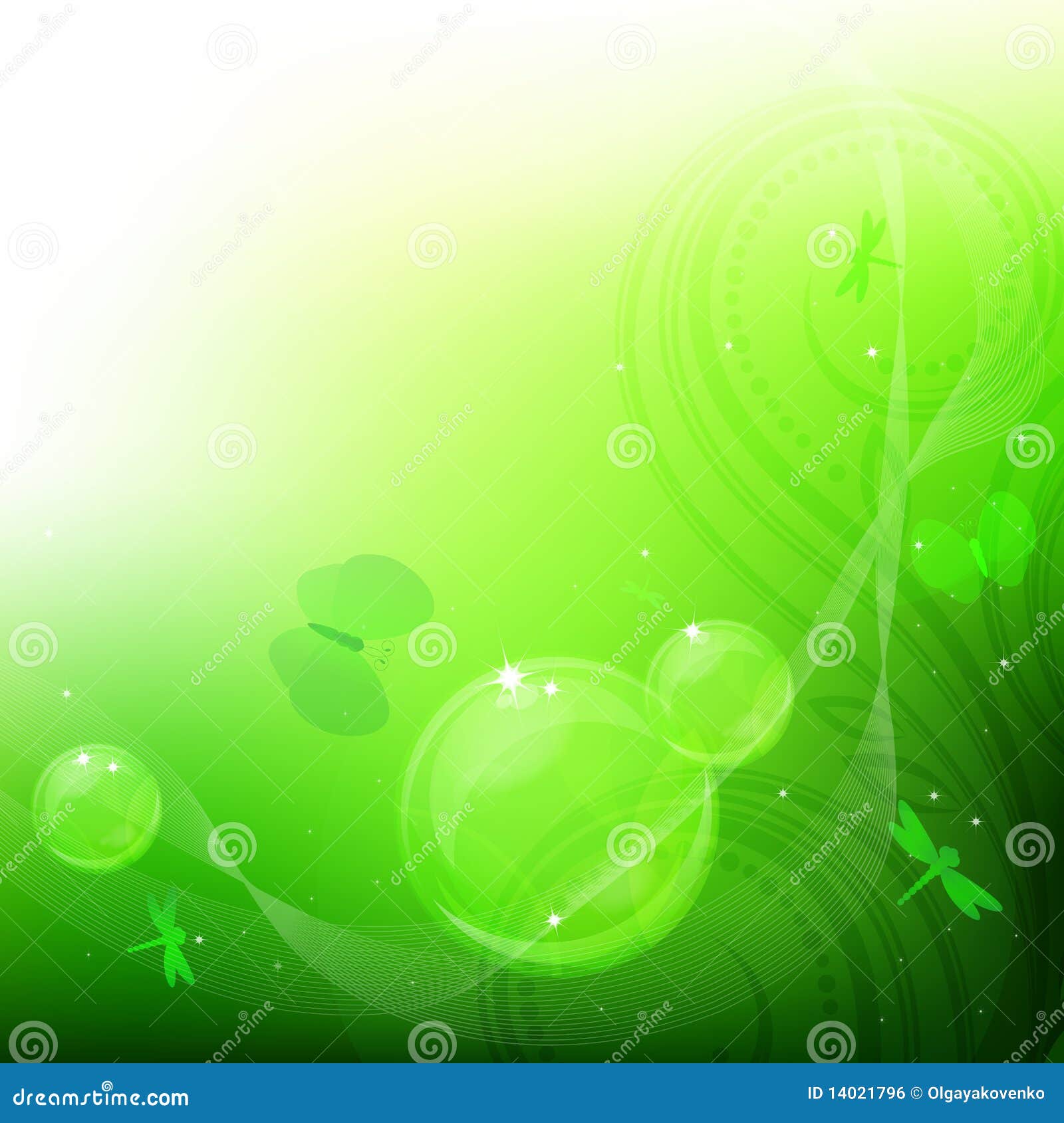 Green bubbles background. stock vector. Illustration of sphere - 14021796