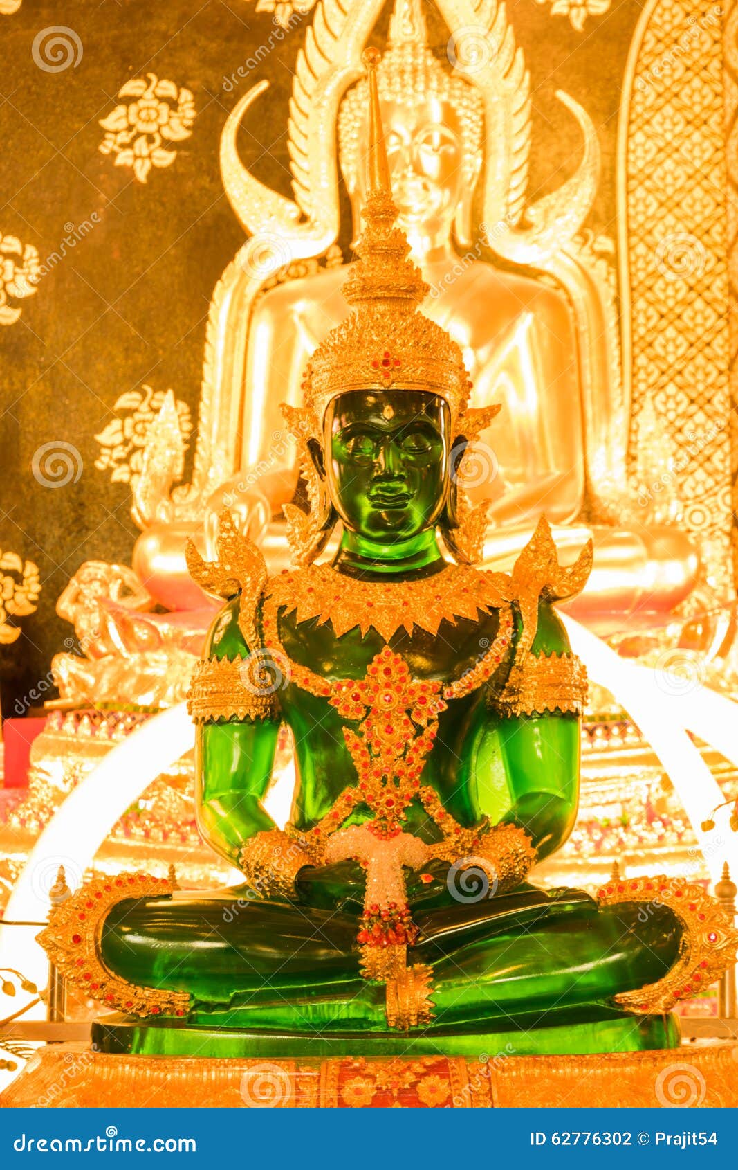 Green Buddha among Other Buddhas Stock Photo Image of statue, temple