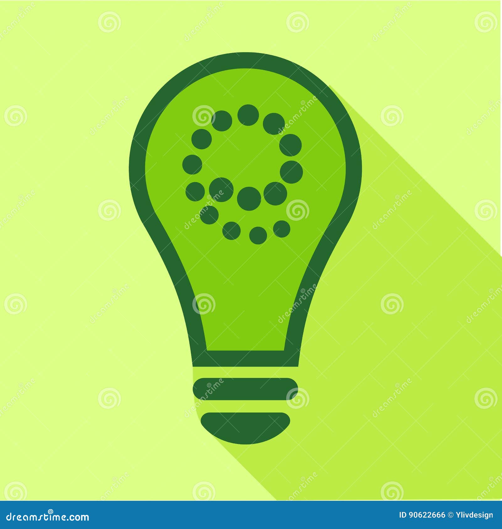 Green Bulb Icon, Flat Style Stock Vector Illustration of electricity, electric 90622666