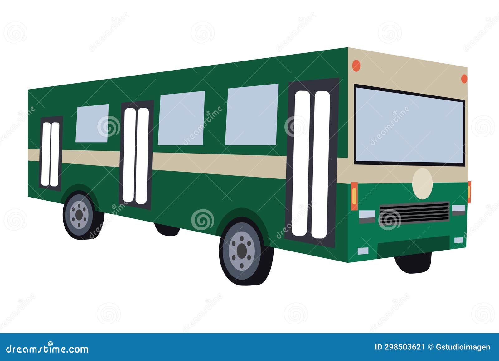 Green bus illustration stock vector. Illustration of public 298503621