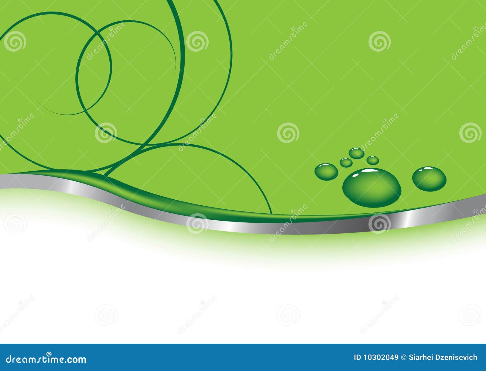 green business card - waterdrops