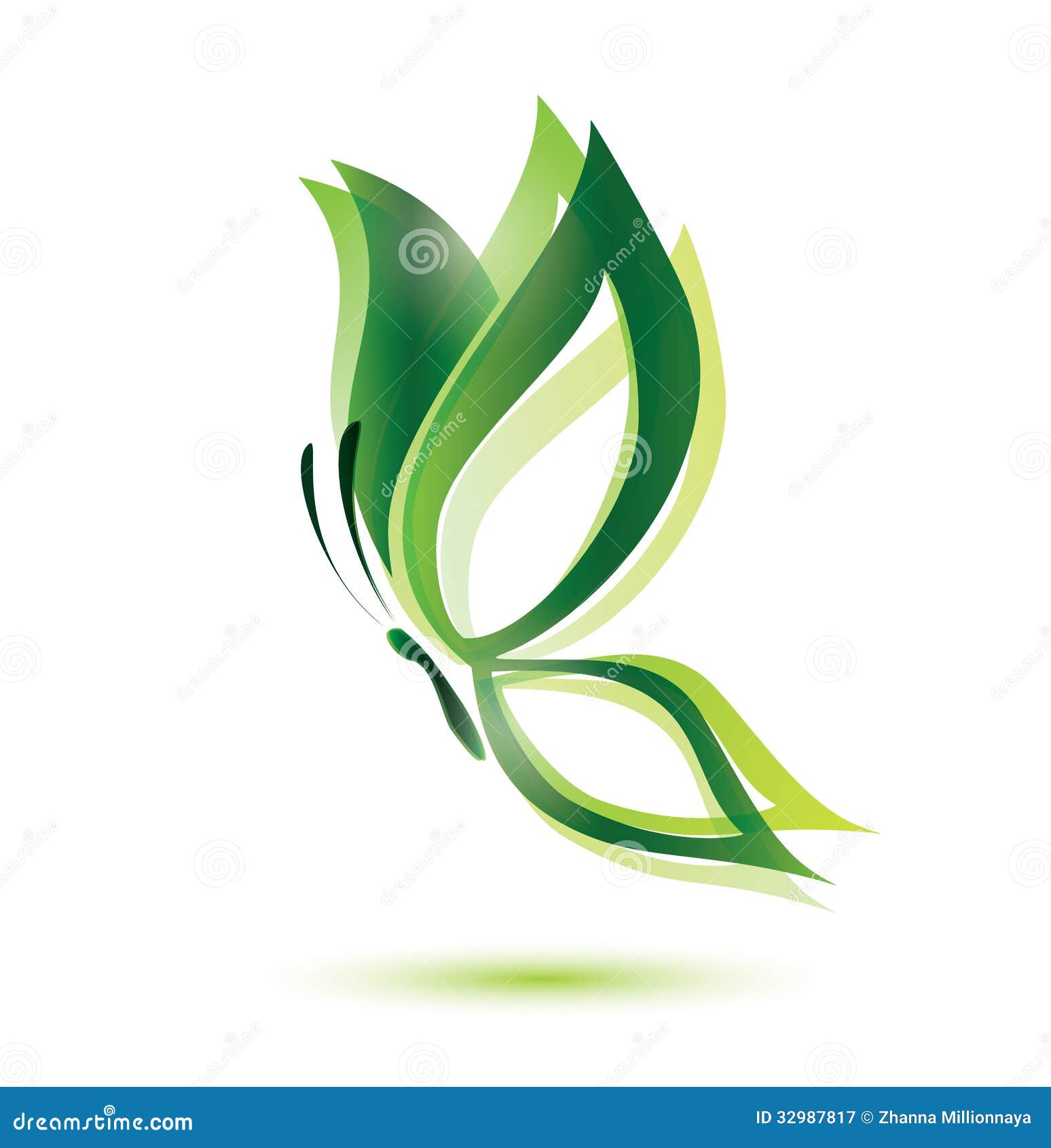 Green Butterfly, Ecology Concept Stock Vector Illustration of