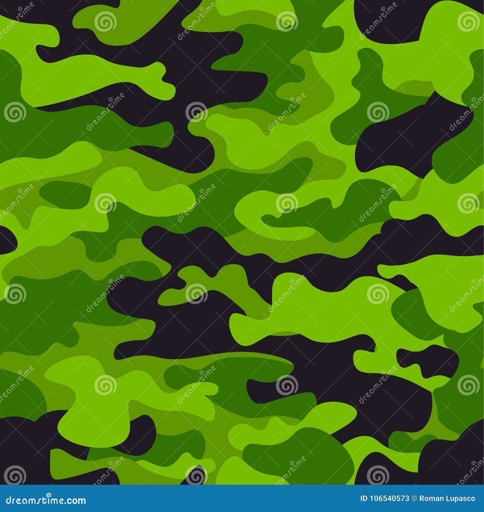 Green Camouflage Seamless Pattern Background. Classic Clothing Style ...