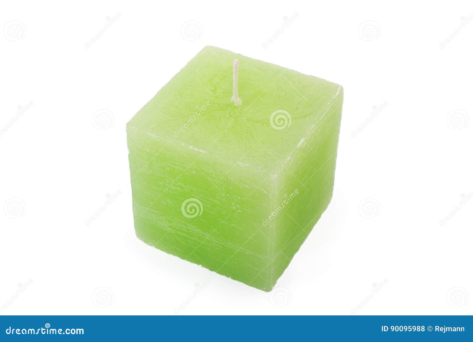 Green Candle on White Background Stock Photo Image of aroma, colorful 90095988