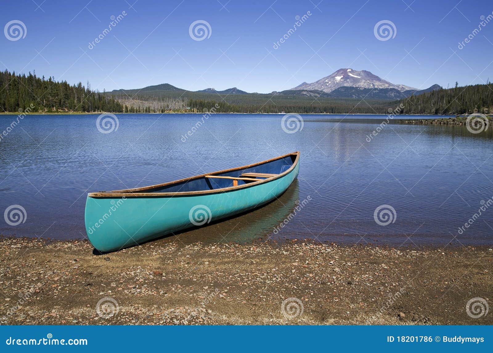 Green Canoe on a Lake Shore Stock Photo Image of canoe, recreation