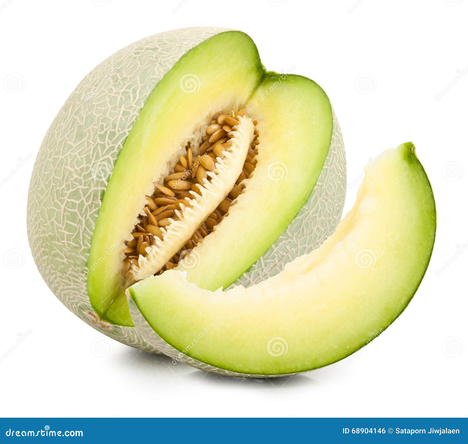 Green Cantaloupe Melon Isolated Stock Photo Image of honey, delicious