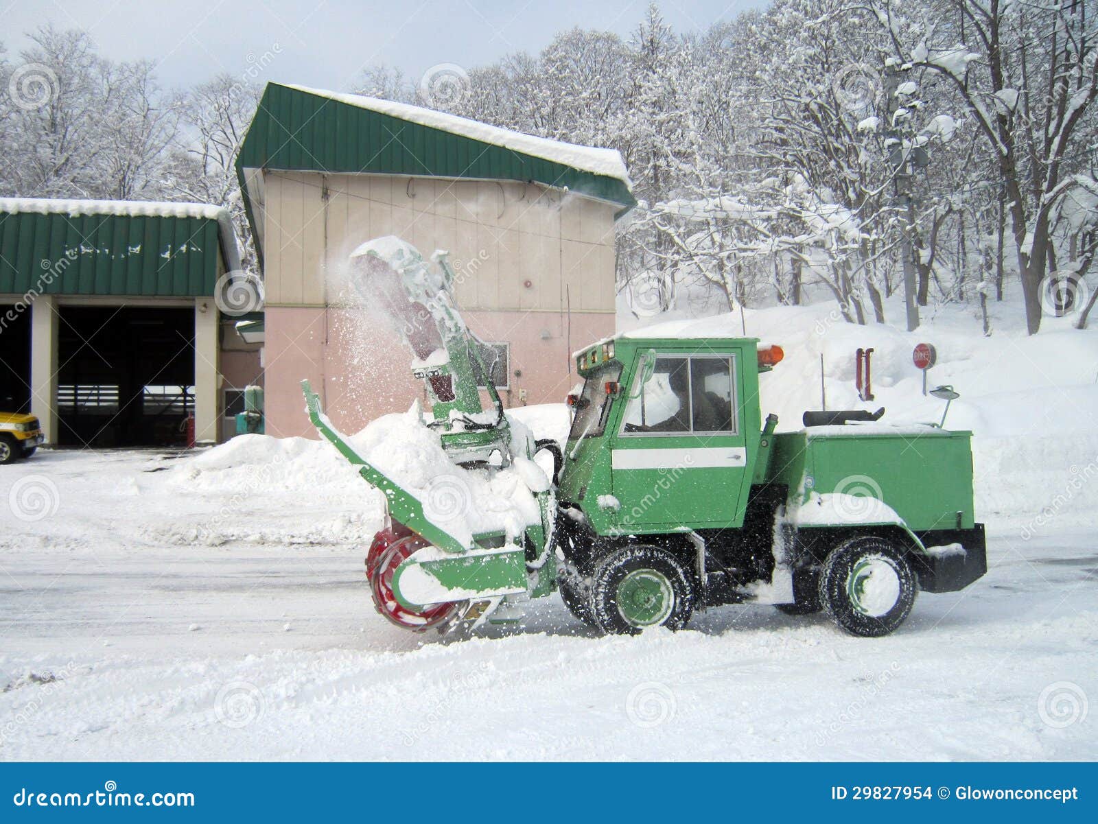 Snow Plow Car, Removing the Snow from Street Stock Photo Image of