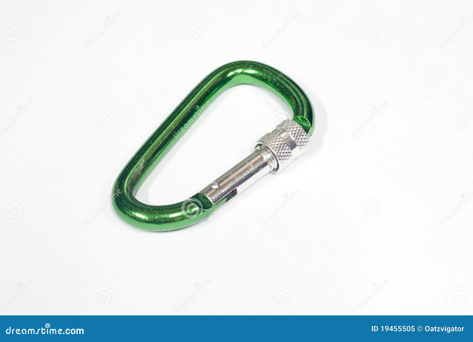 Green carabiner stock image. Image of close, carabiner 19455505
