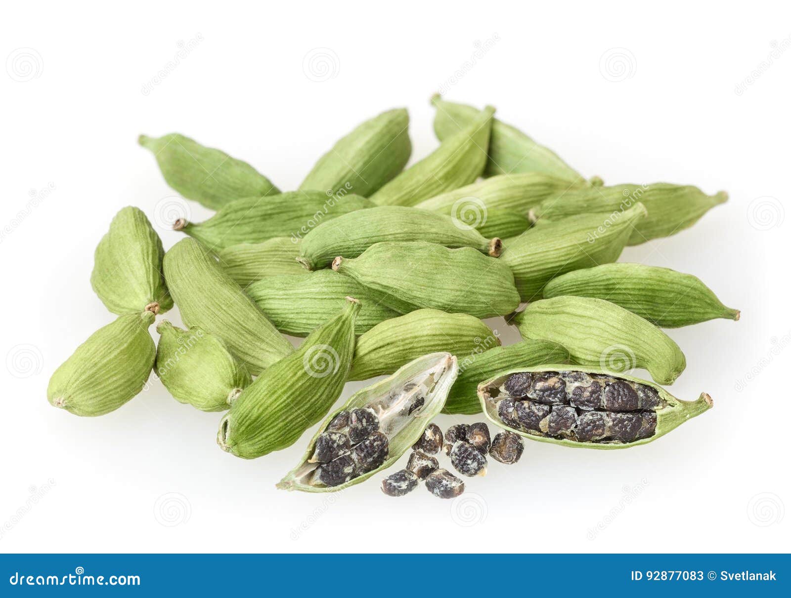 Green Cardamon Pods Isolated on White Stock Image Image of seasoning