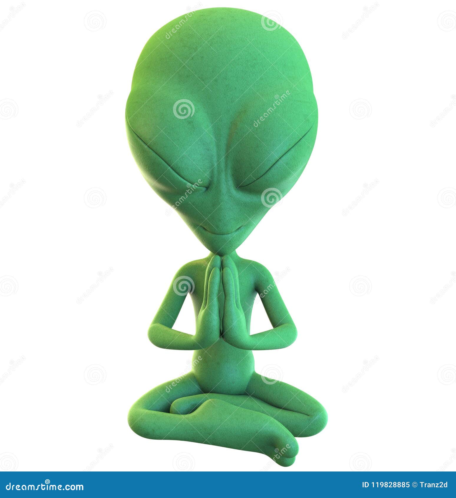 Green Cartoon Alien Practicing Yoga Stock Illustration - Illustration of  fitness, chakra: 119828885