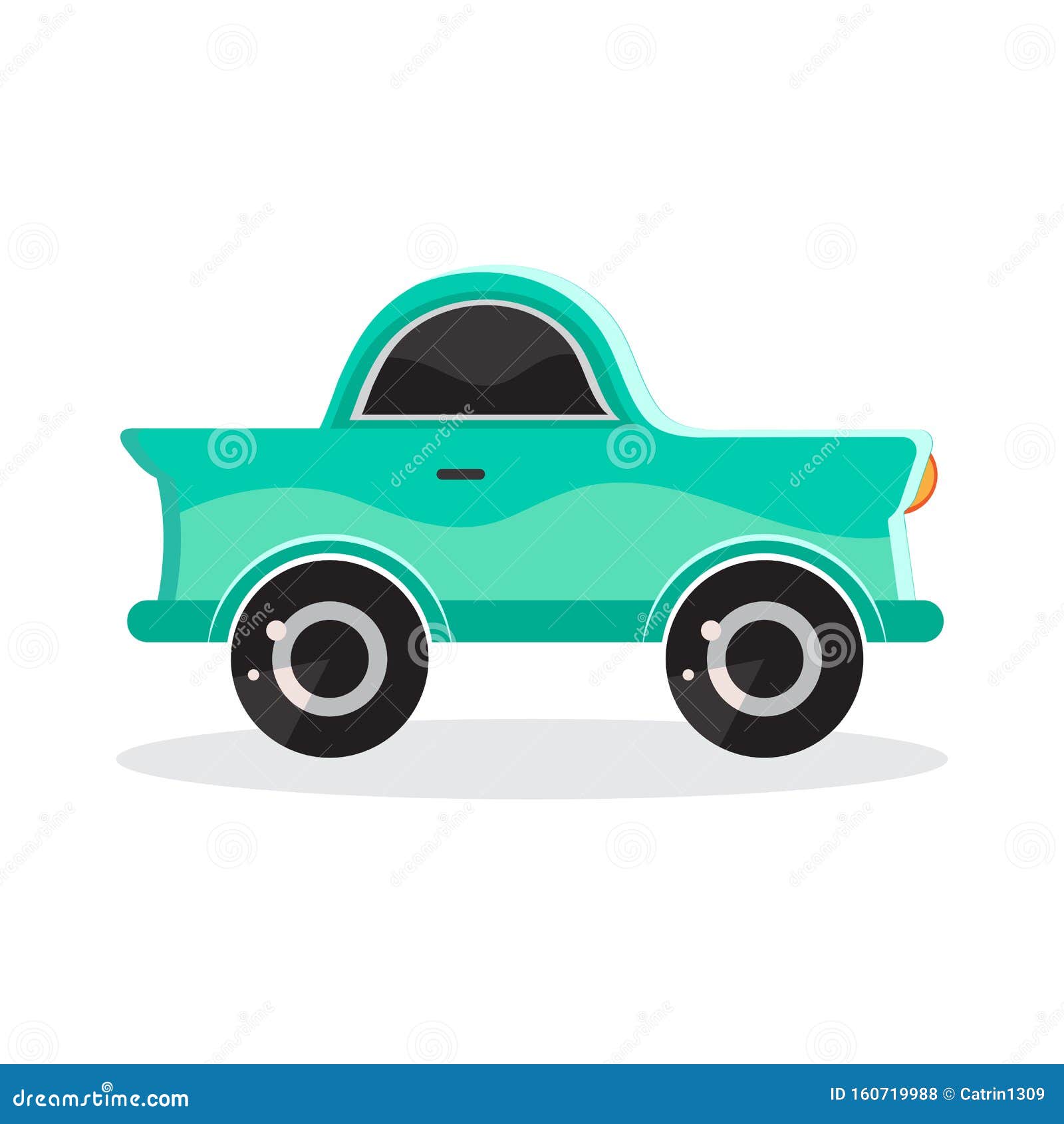 Green Cartoon Auto in Flachem Vektor Transportfahrzeug Spielzeugauto Im  Kinderstil Fun-Design Für Aufkleber, Logo, Etikett Isolie Stock Abbildung -  Illustration von spiel, flach: 160719988