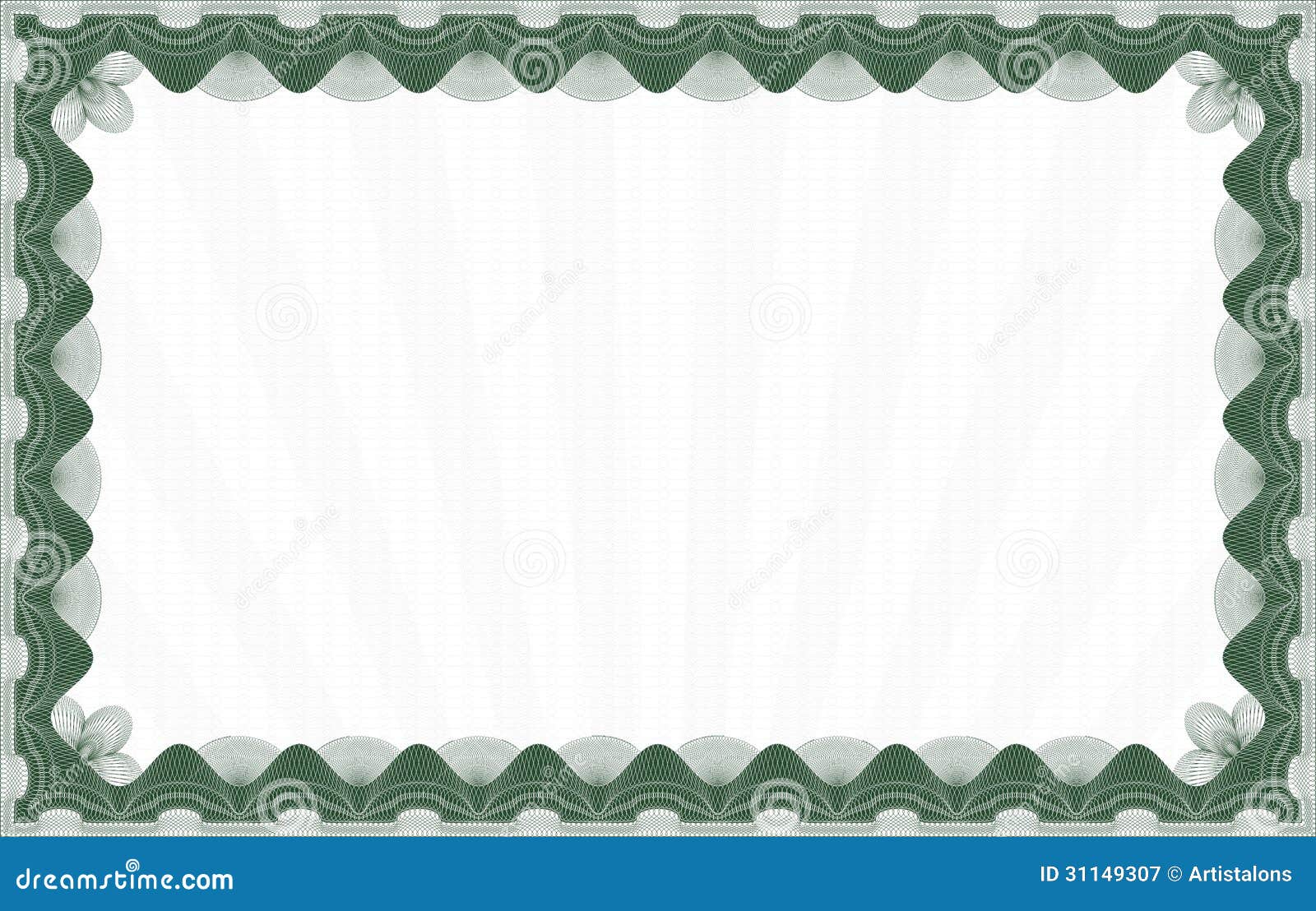 Blank Certificate Green Border