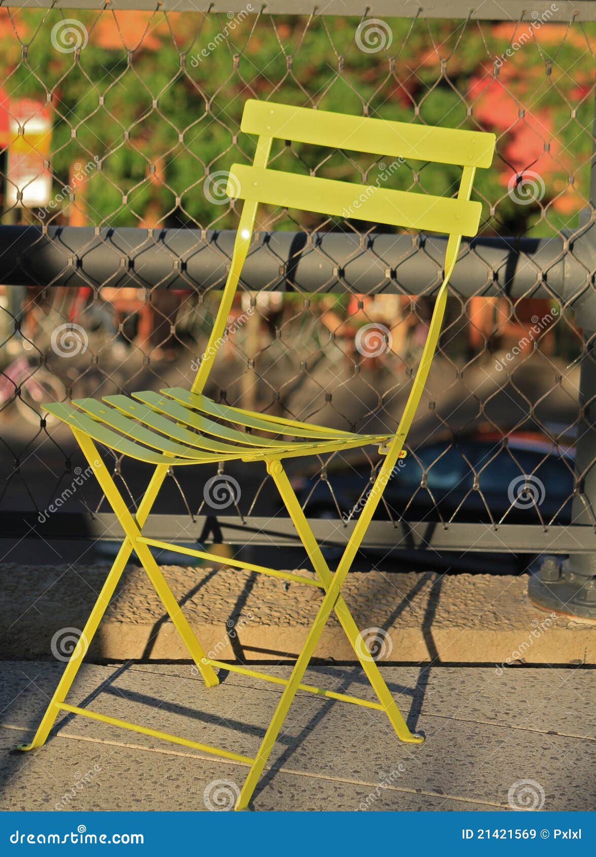 Green chair stock image. Image of seating, park, metal 21421569