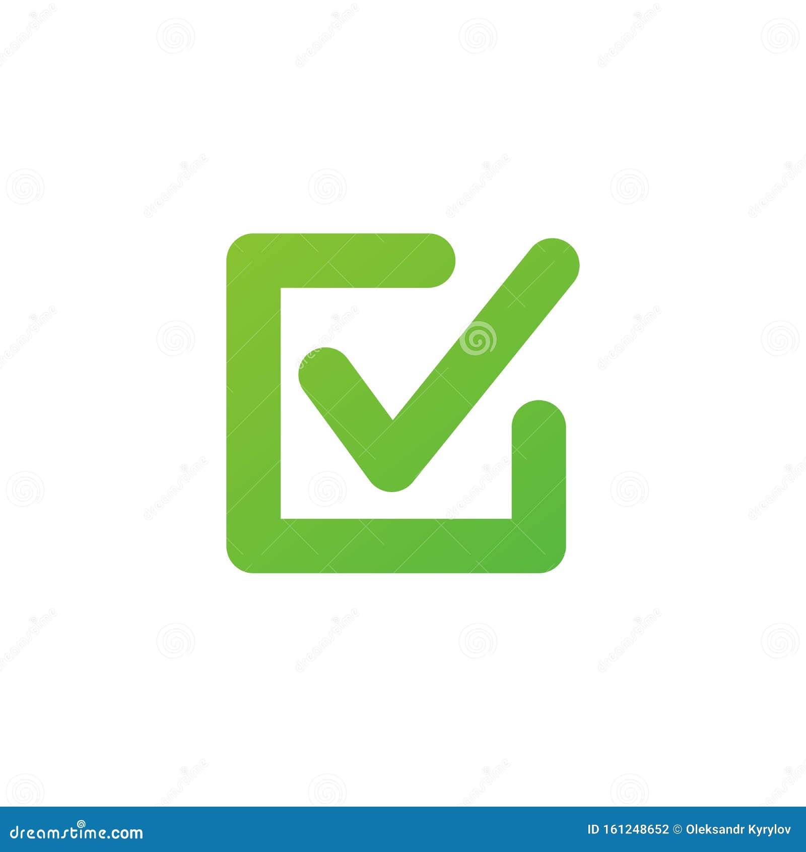 green checkbox icon    on white background