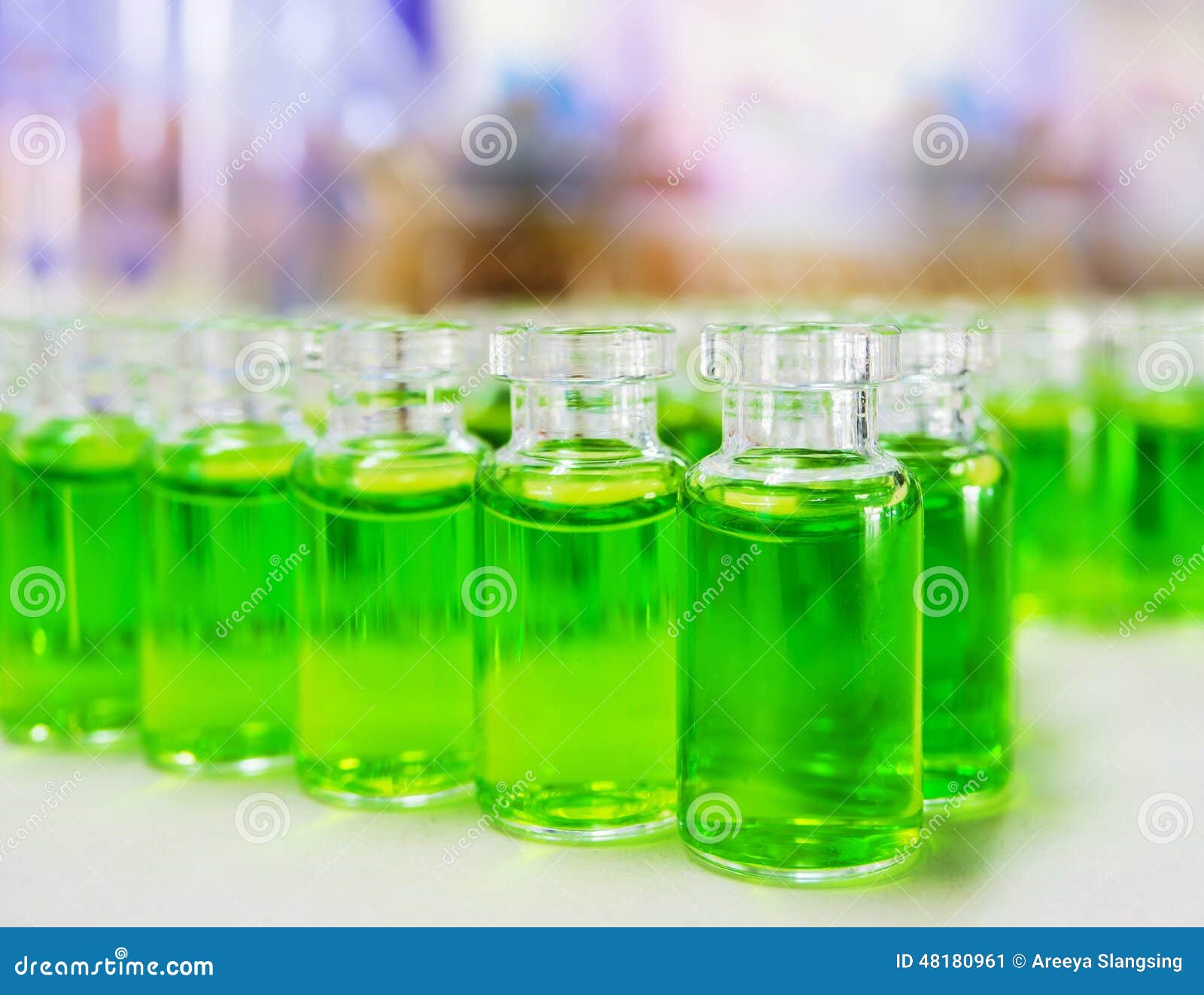 Green Chemical Substance Samples Stock Image Image of scientist