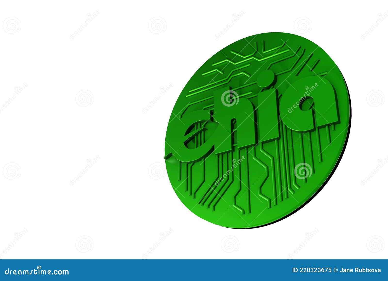 Green Chia Coin Isolated On White Background. Chia Eco ...