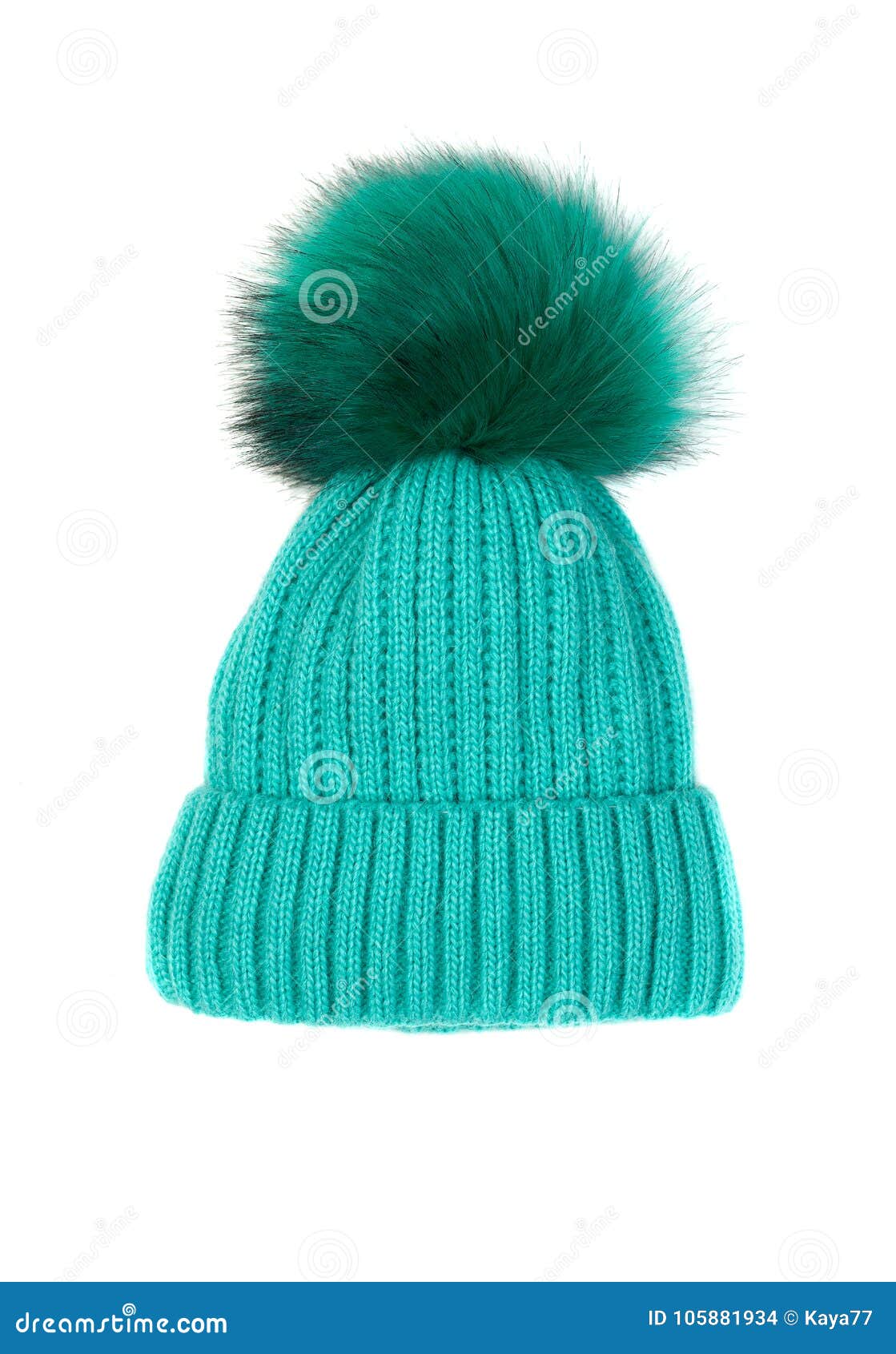 Green Children`s Hat. Isolate On White Stock Photo - Image of blue ...