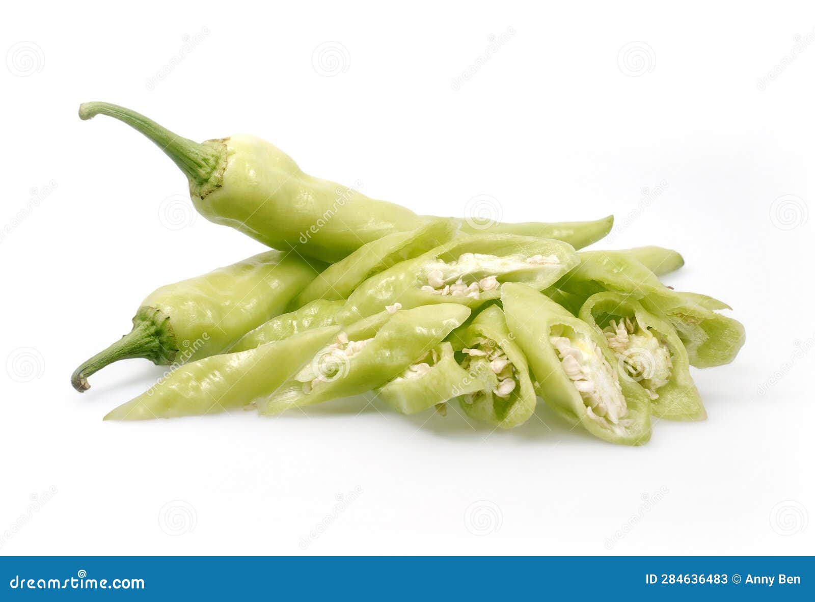 Green Chili Isolated on White Background Stock Image - Image of chili