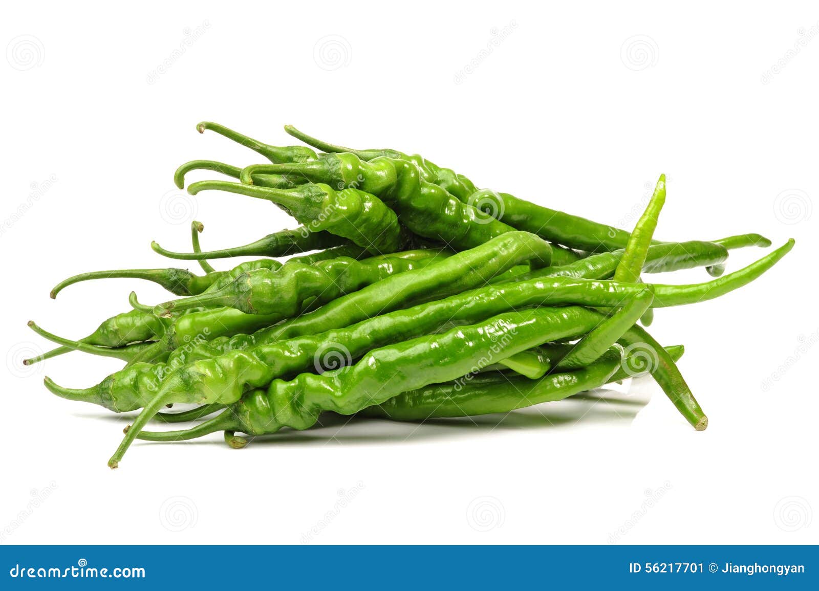 Green chilli peppers stock image. Image of bright, closeup 56217701