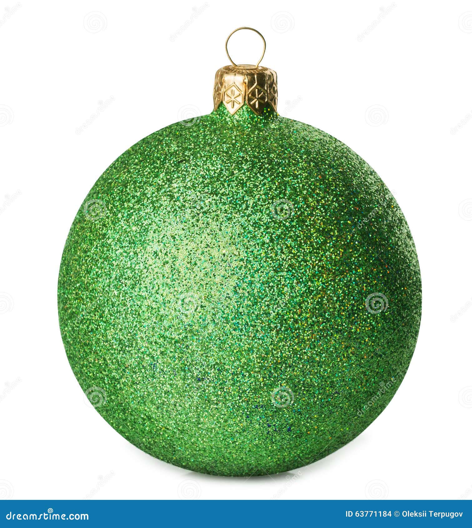 Green Christmas Ball Isolated on White Background Stock Photo - Image ...