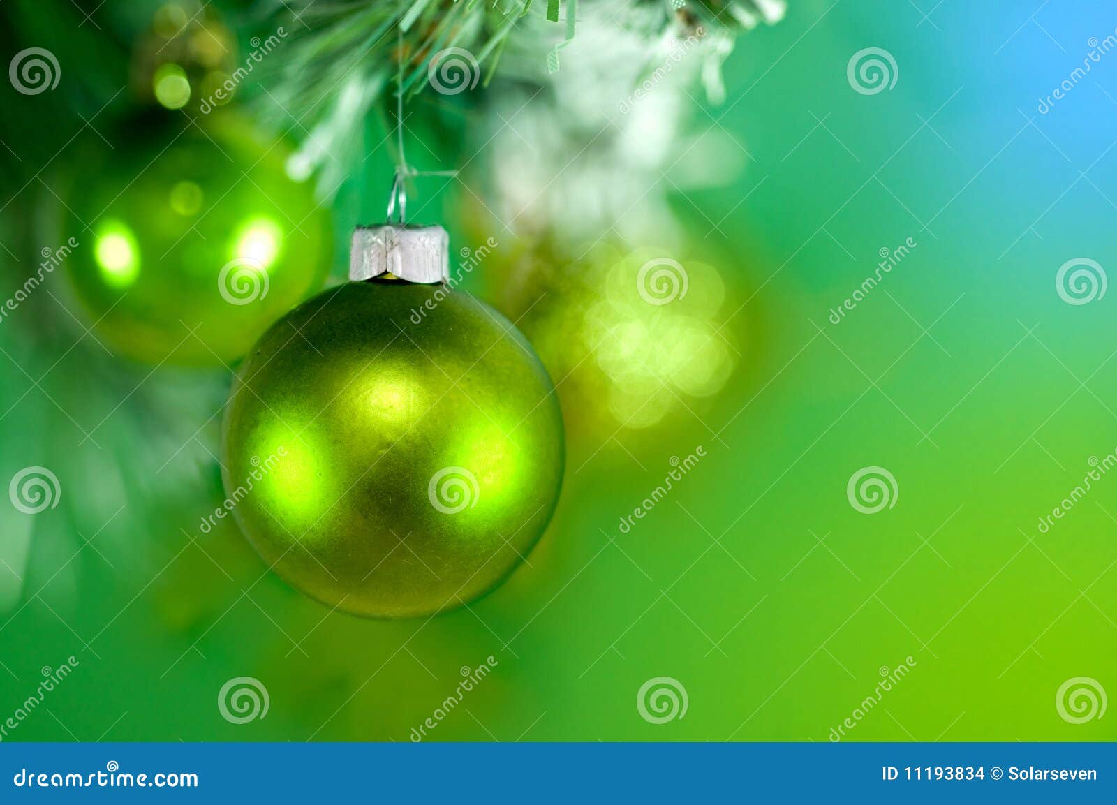 Green Christmas Baubles stock photo. Image of tree, hanging - 11193834