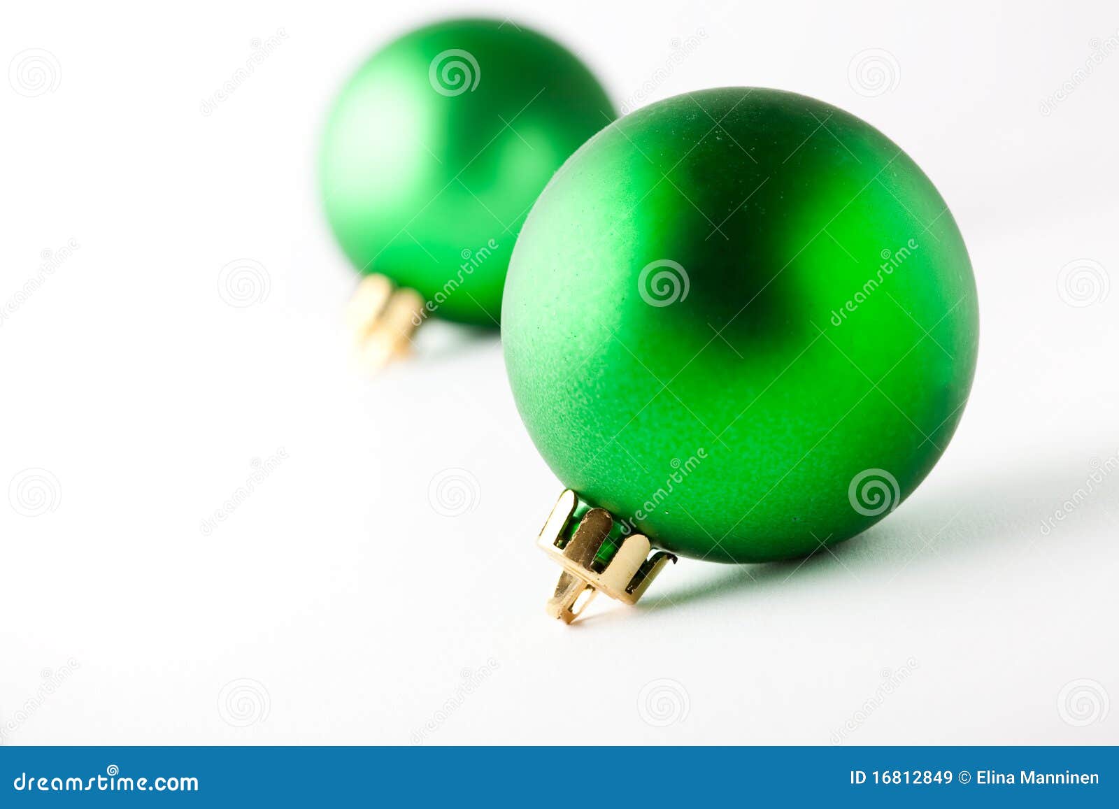 Green Christmas Baubles on White Stock Image Image of bauble, year