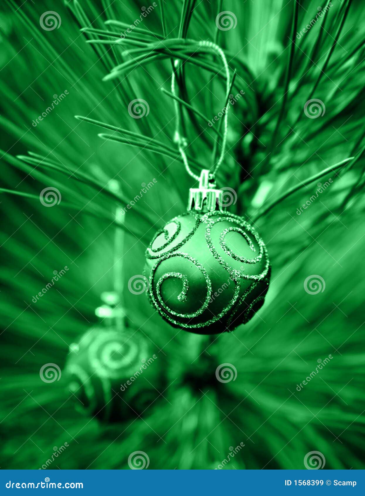 Green Christmas Bulbs Royalty Free Stock Images - Image 