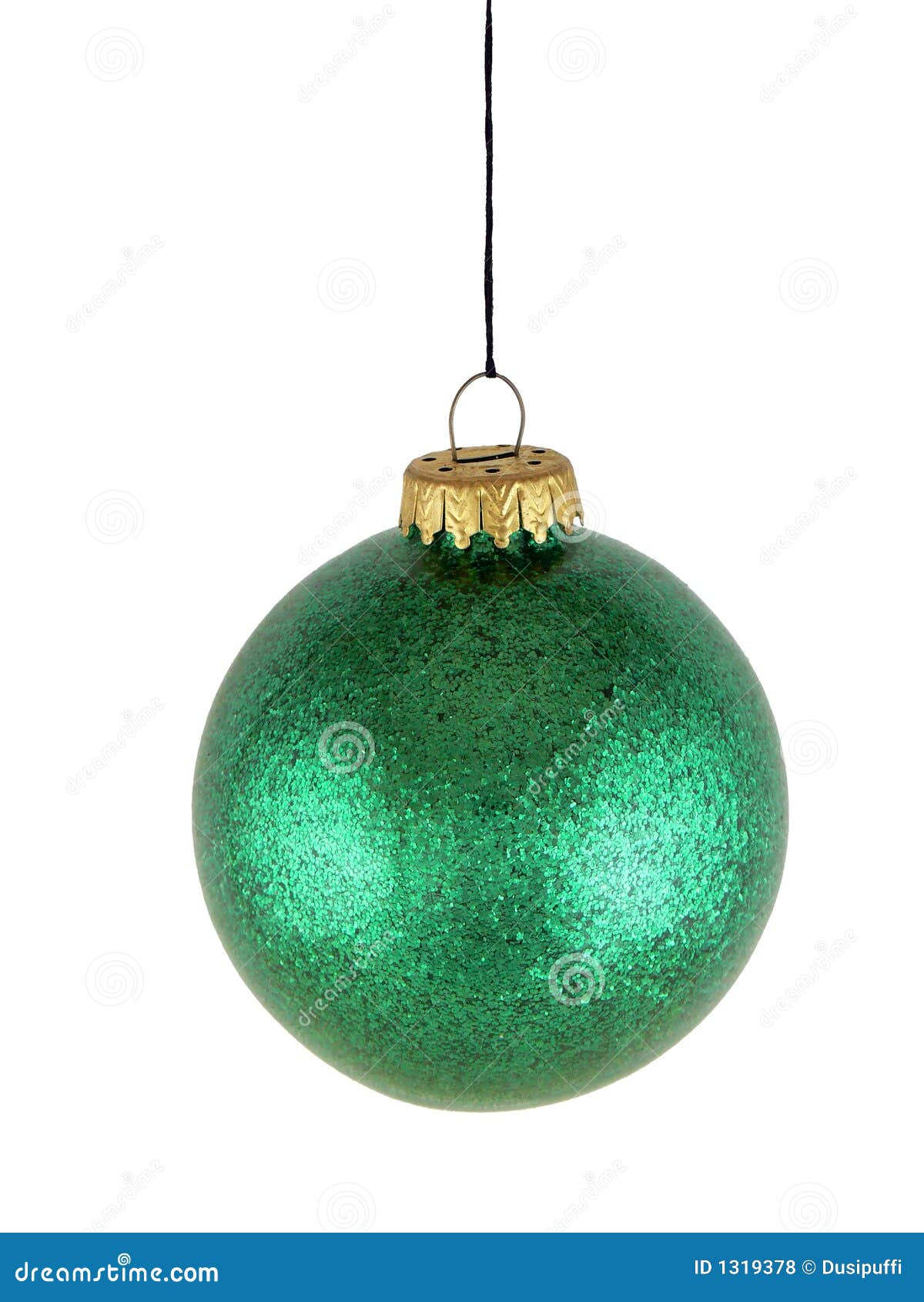 Green Christmas Glass Ball on White Background Stock Photo - Image of ...