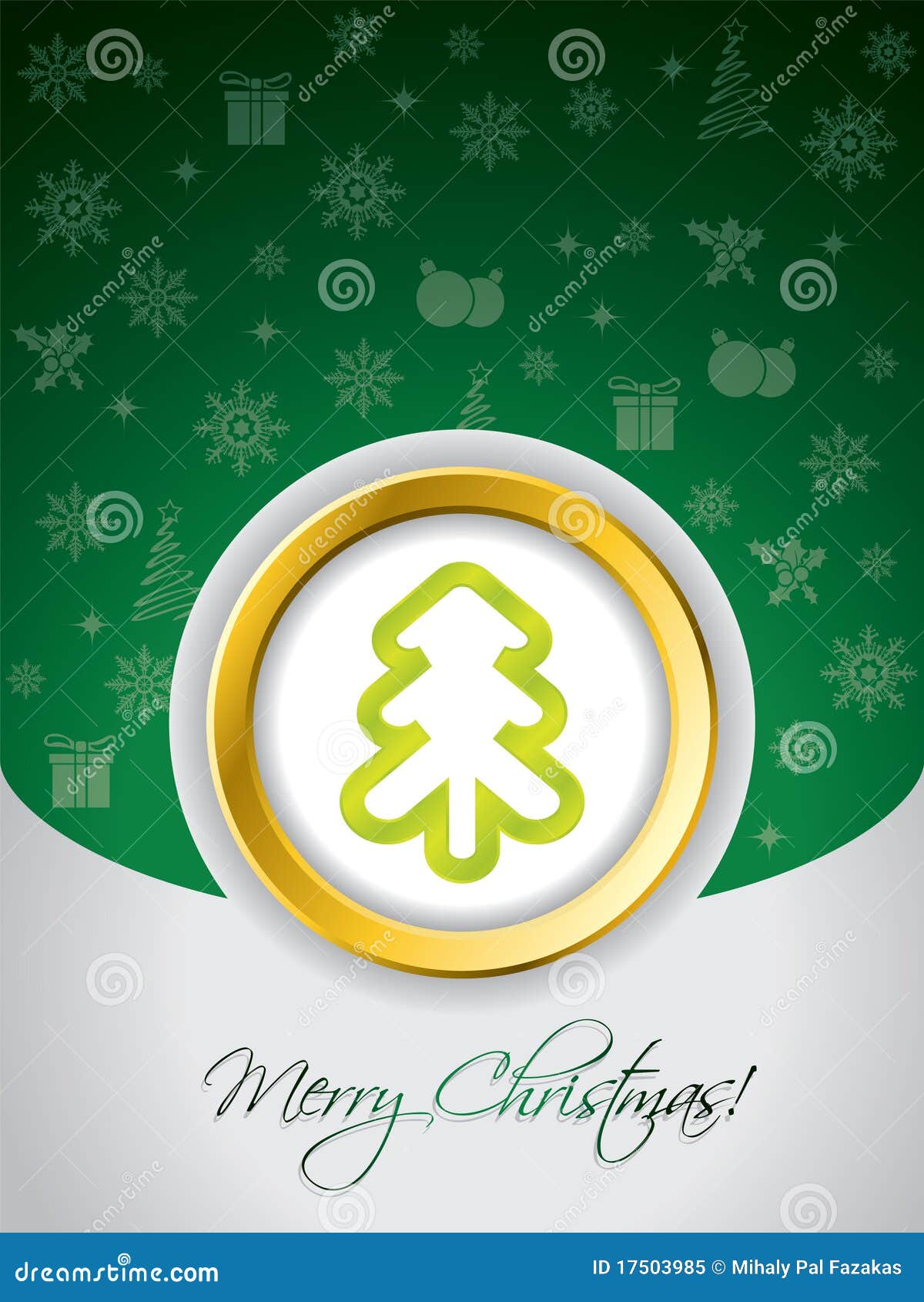Green Christmas Greeting Card Stock Vector Illustration of curve