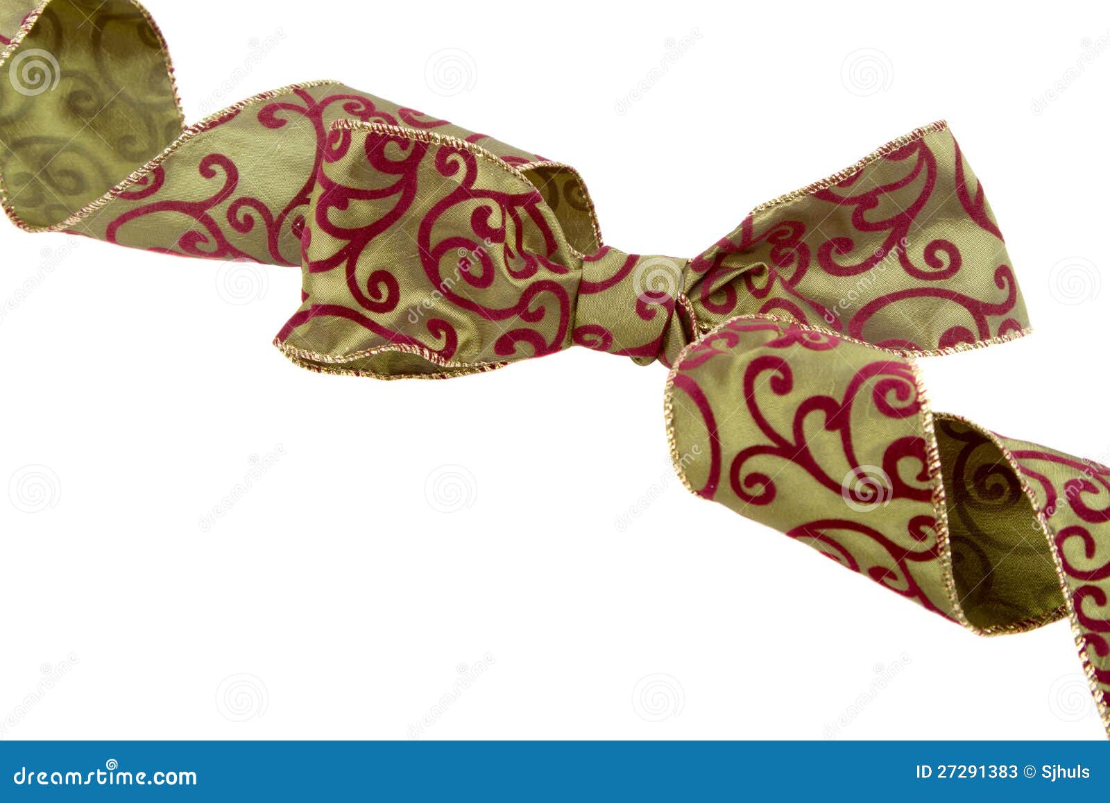 Green Christmas Ribbon and Bow Stock Image Image of isolated, festive