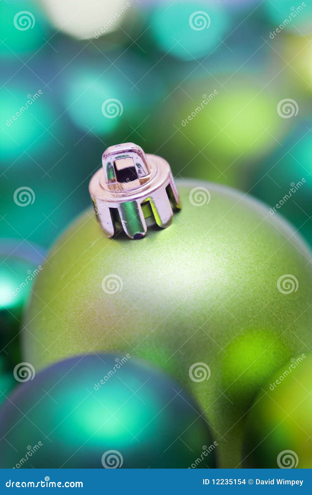 Green Christmas Tree Bauble Stock Photo Image of merry, glass 12235154