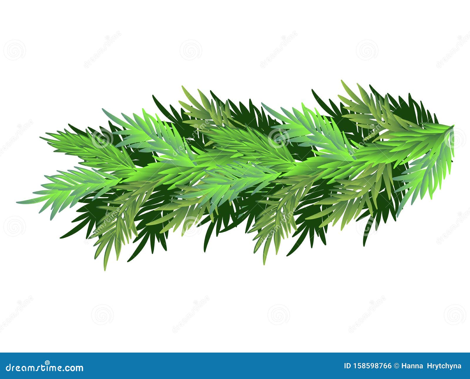 Download Green Christmas Tree Branch - Vector Image... Stock Vector ...