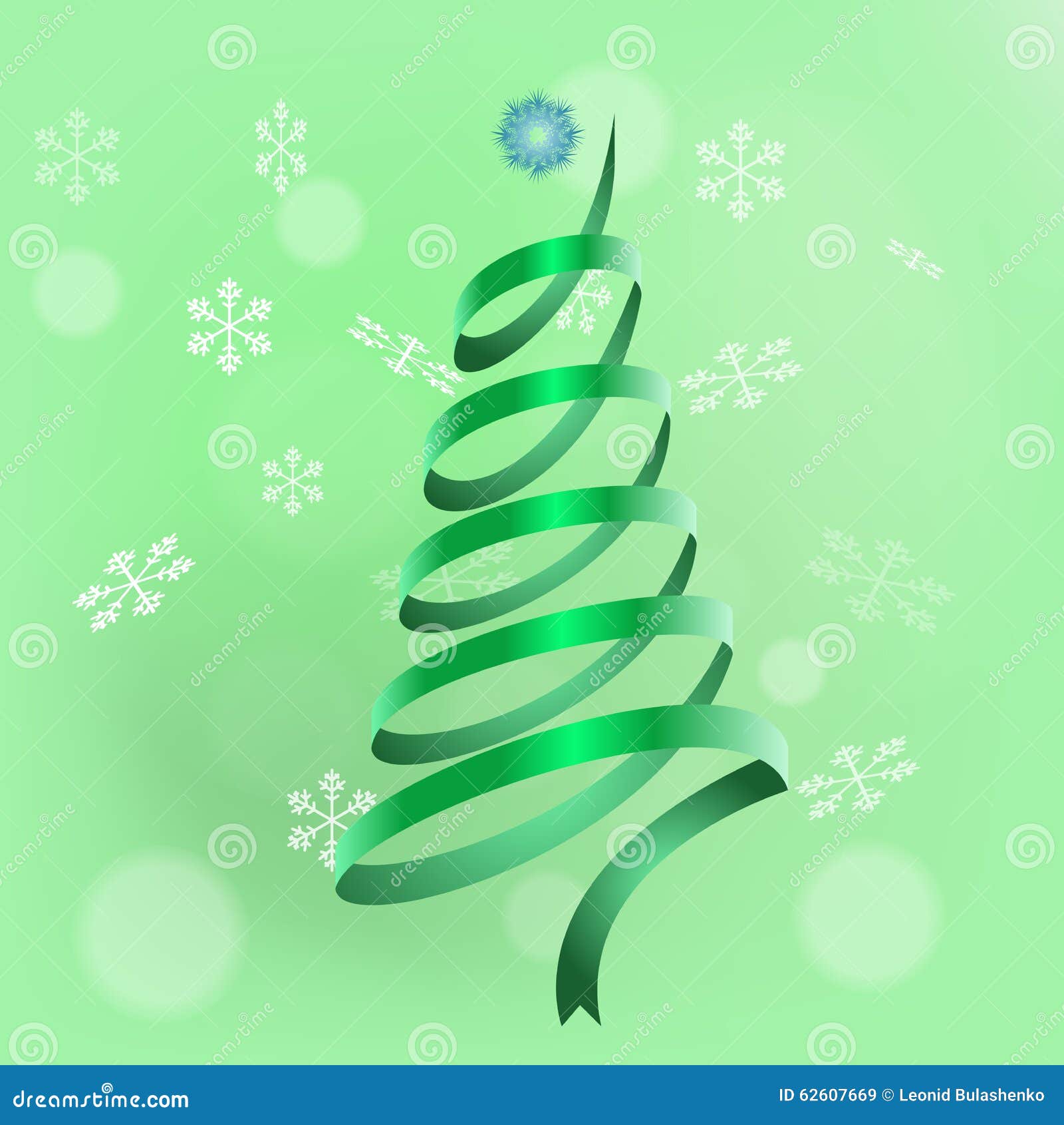 Green Christmas Tree from Ribbon Stock Vector Illustration of light