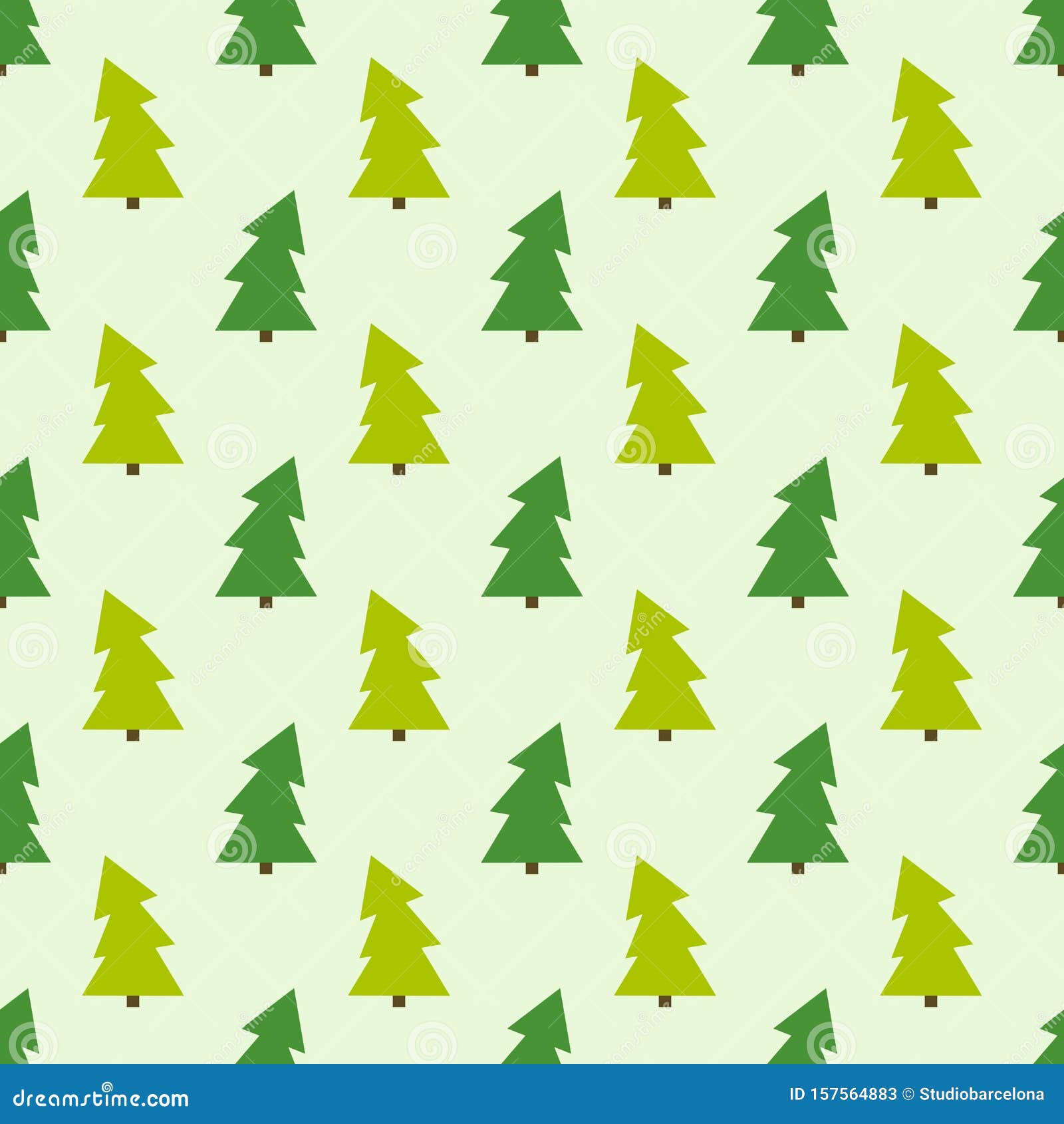 Green Christmas Trees Seamless Pattern Stock Vector - Illustration of ...