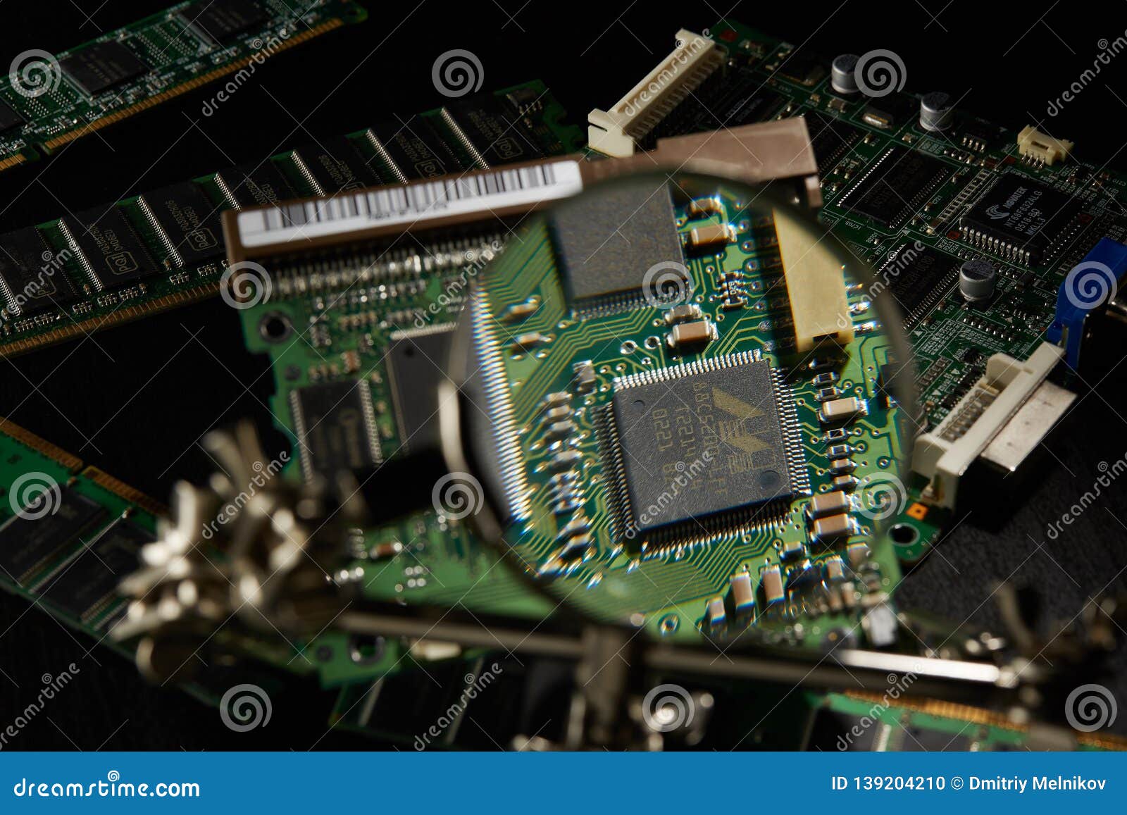 St.Petersburg, Russia April 2018 Printed Circuit Board. Computer