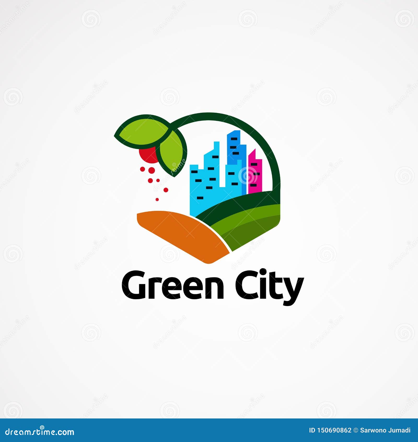 Green City Logo Designs Concept , Icon, Element, and Template Stock