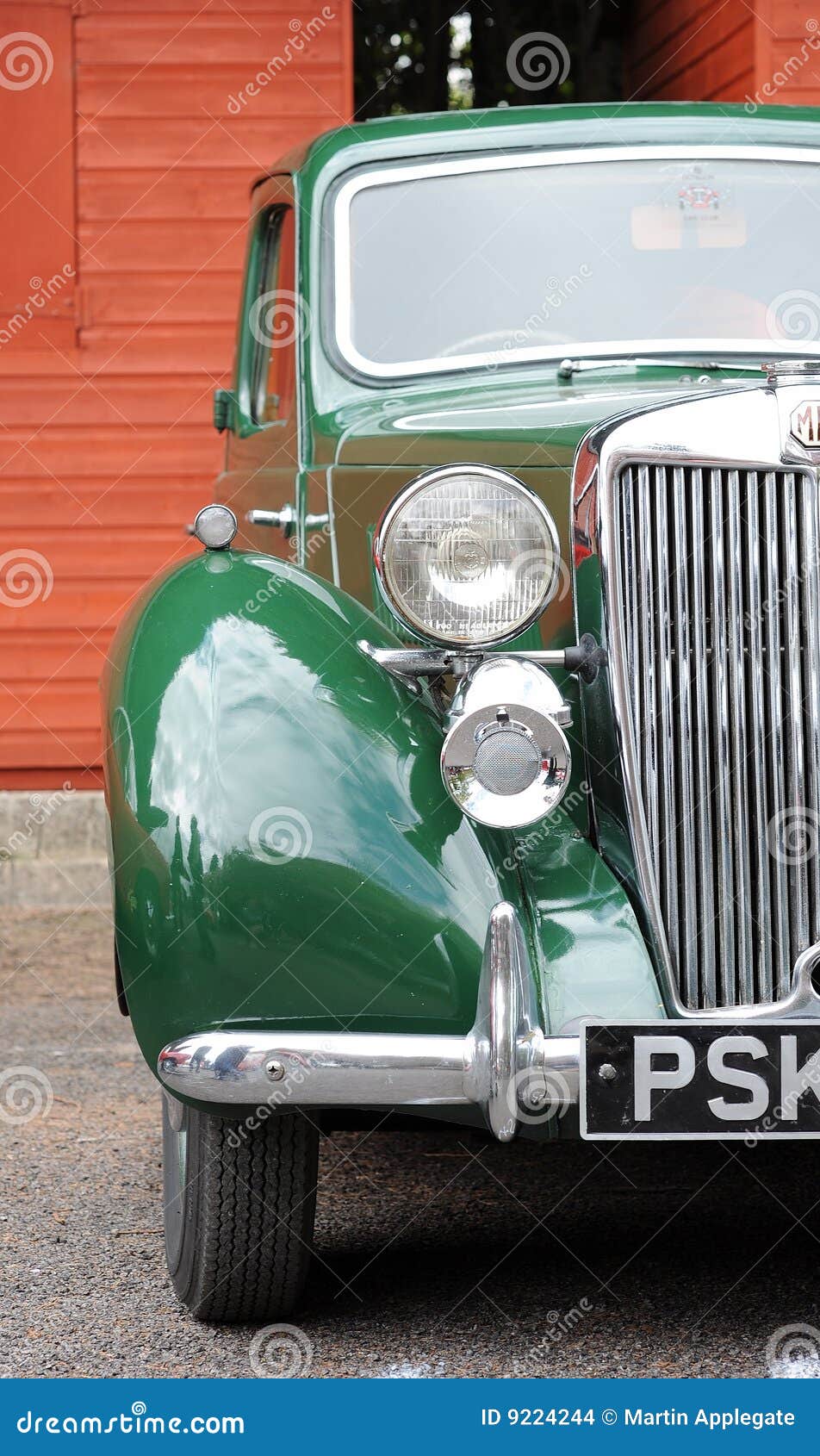 Green classic car stock photo. Image of abstract, front 9224244