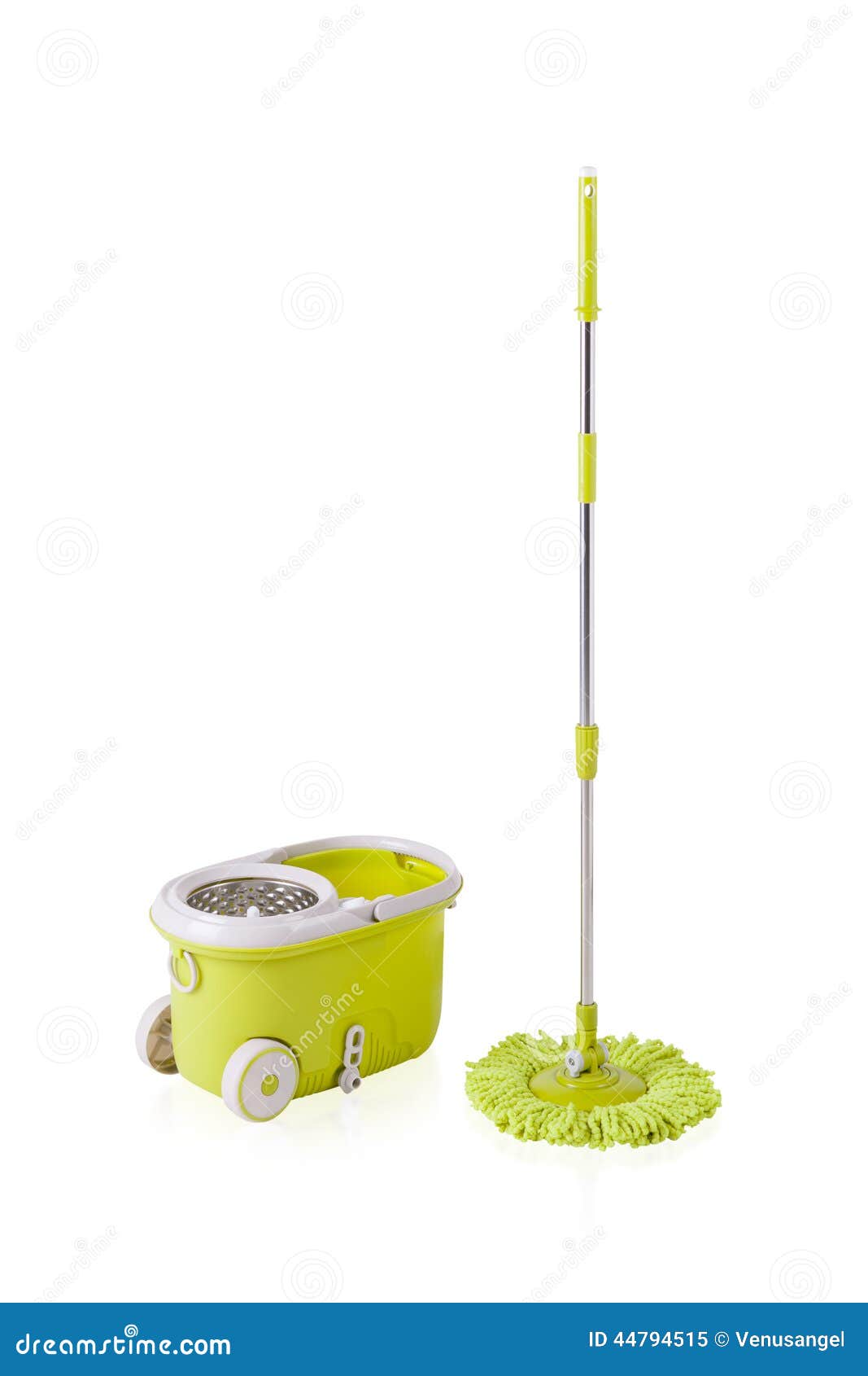 Green Cleaning Mop and Bucket Stock Image Image of grime, clean 44794515