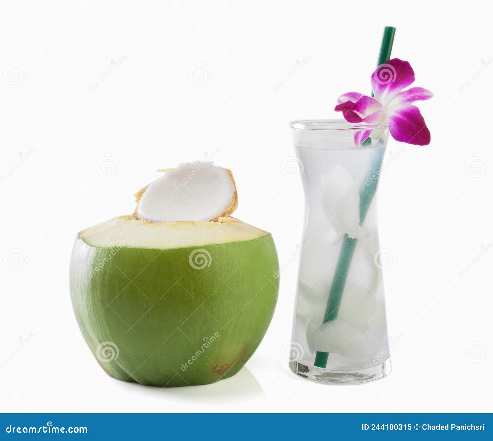 Green Coconuts with Drinking Stock Image Image of closeup, food
