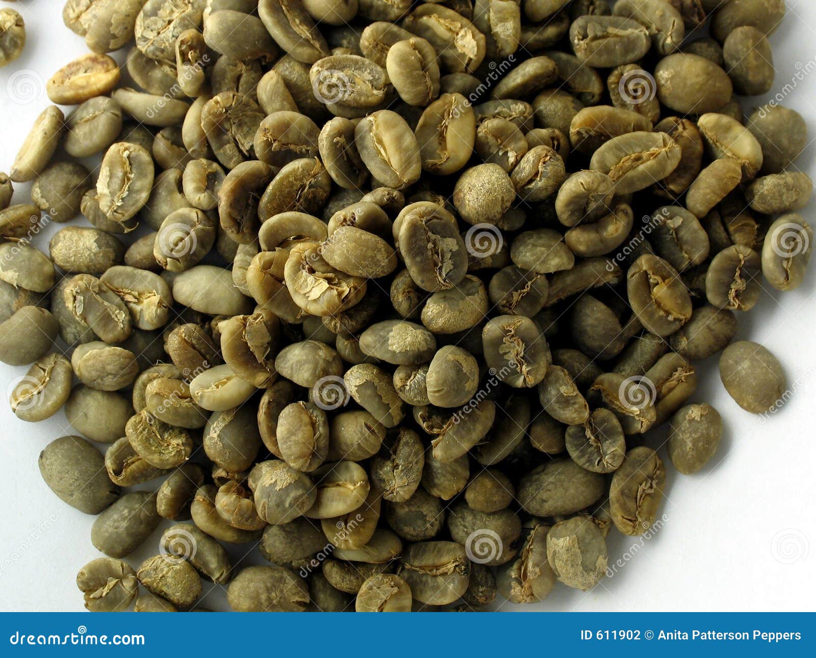 Green coffee beans stock photo. Image of white, close, home 611902