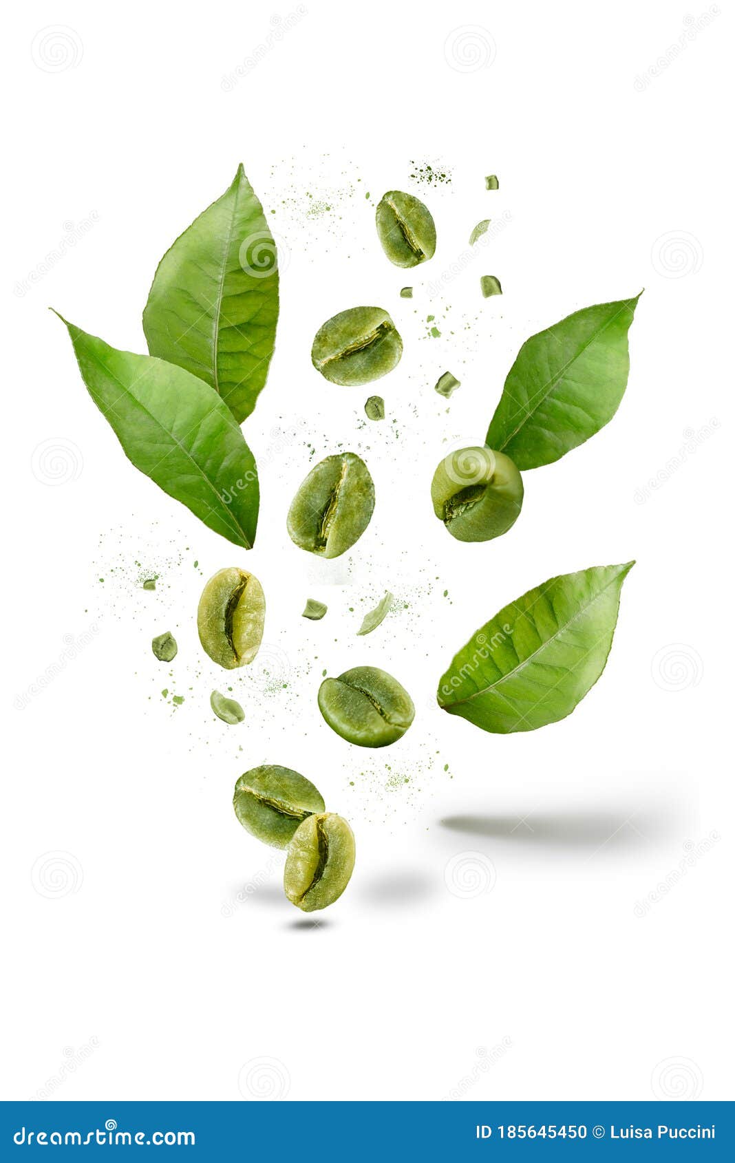 Green Coffee Beans Explosion Stock Photo Image of aroma, green 185645450
