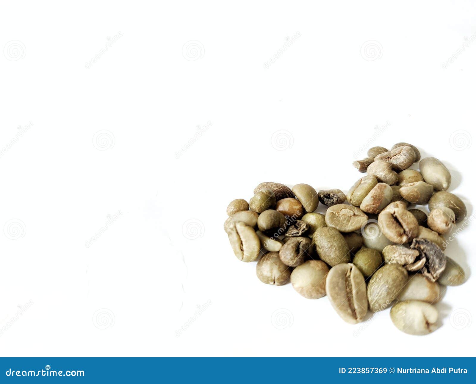 Green Coffee Beans on a White Background Stock Image Image of