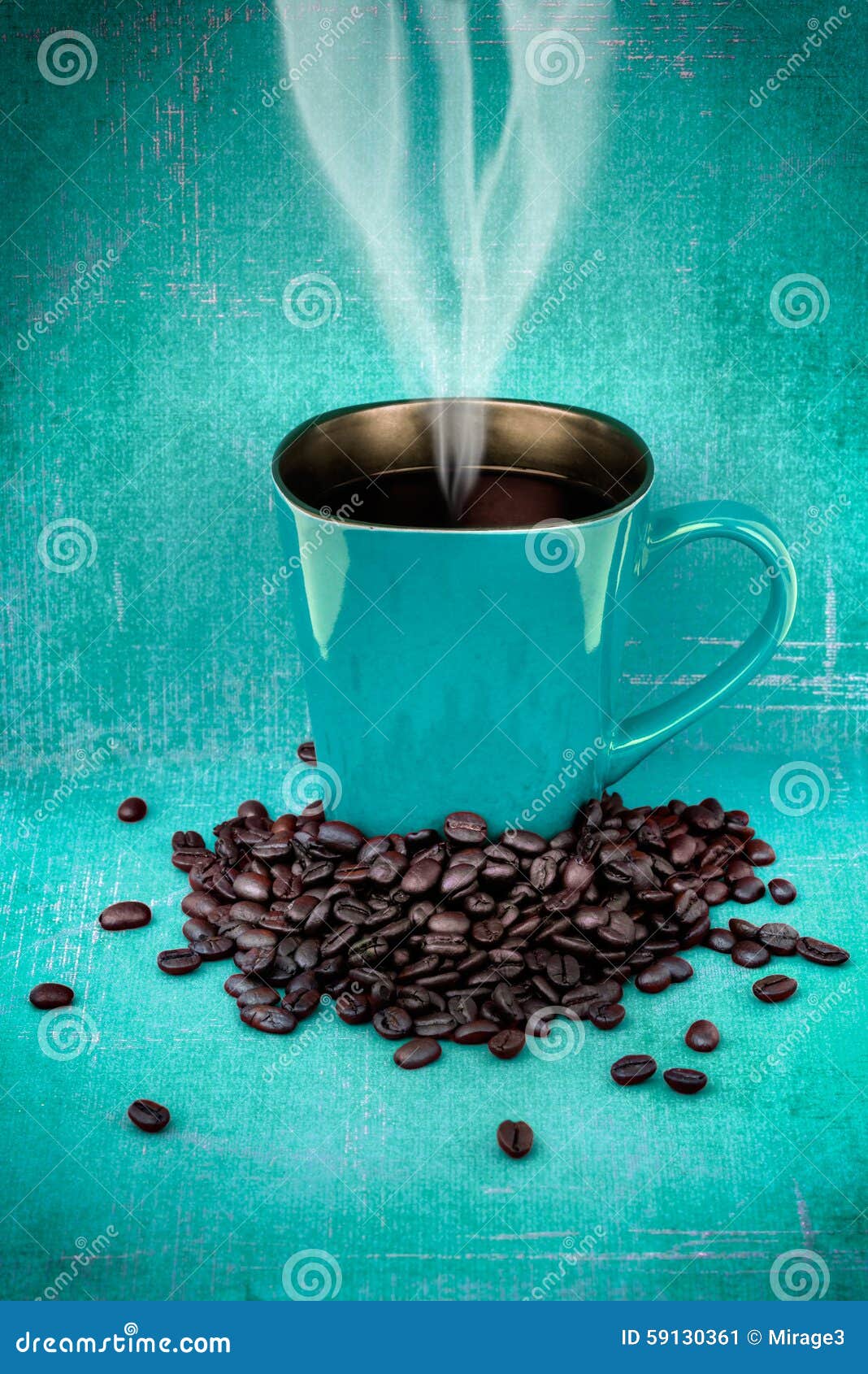 Green Coffee Mugs and Coffee Beans Stock Image Image of aromatic