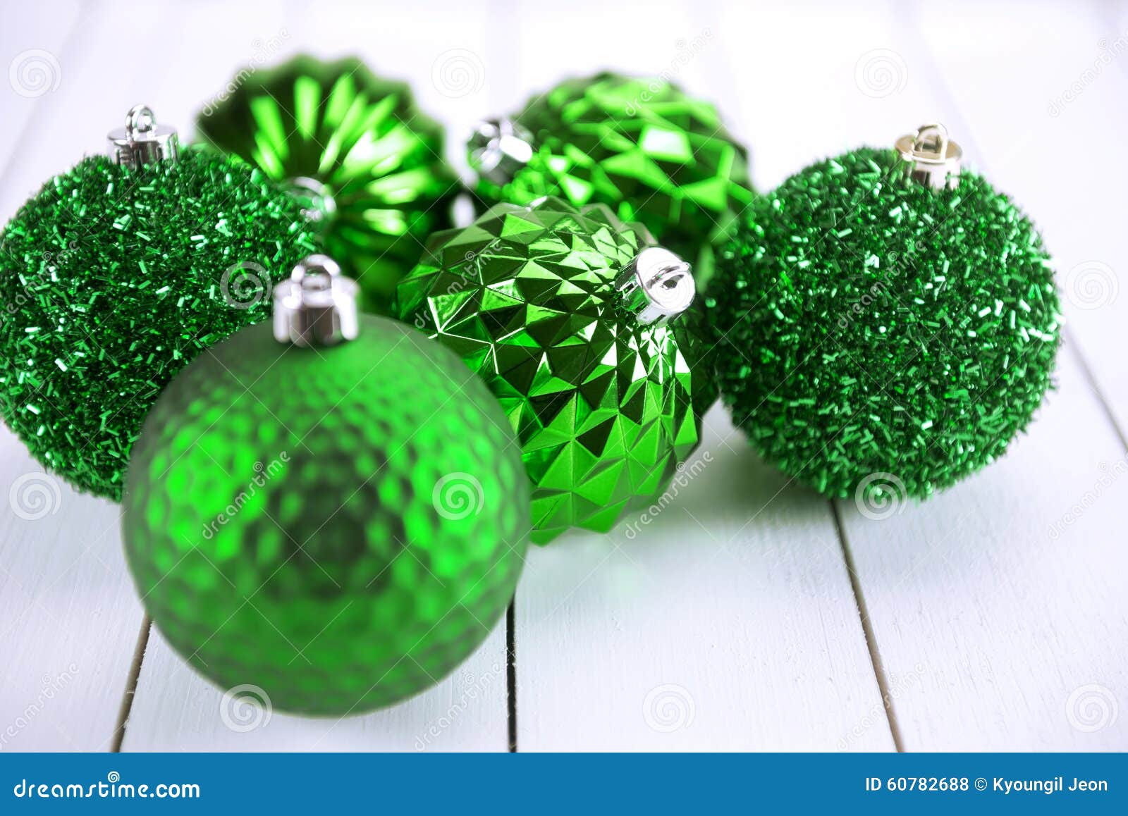 Green Collection of Christmas Balls Useful As a Background Pattern ...