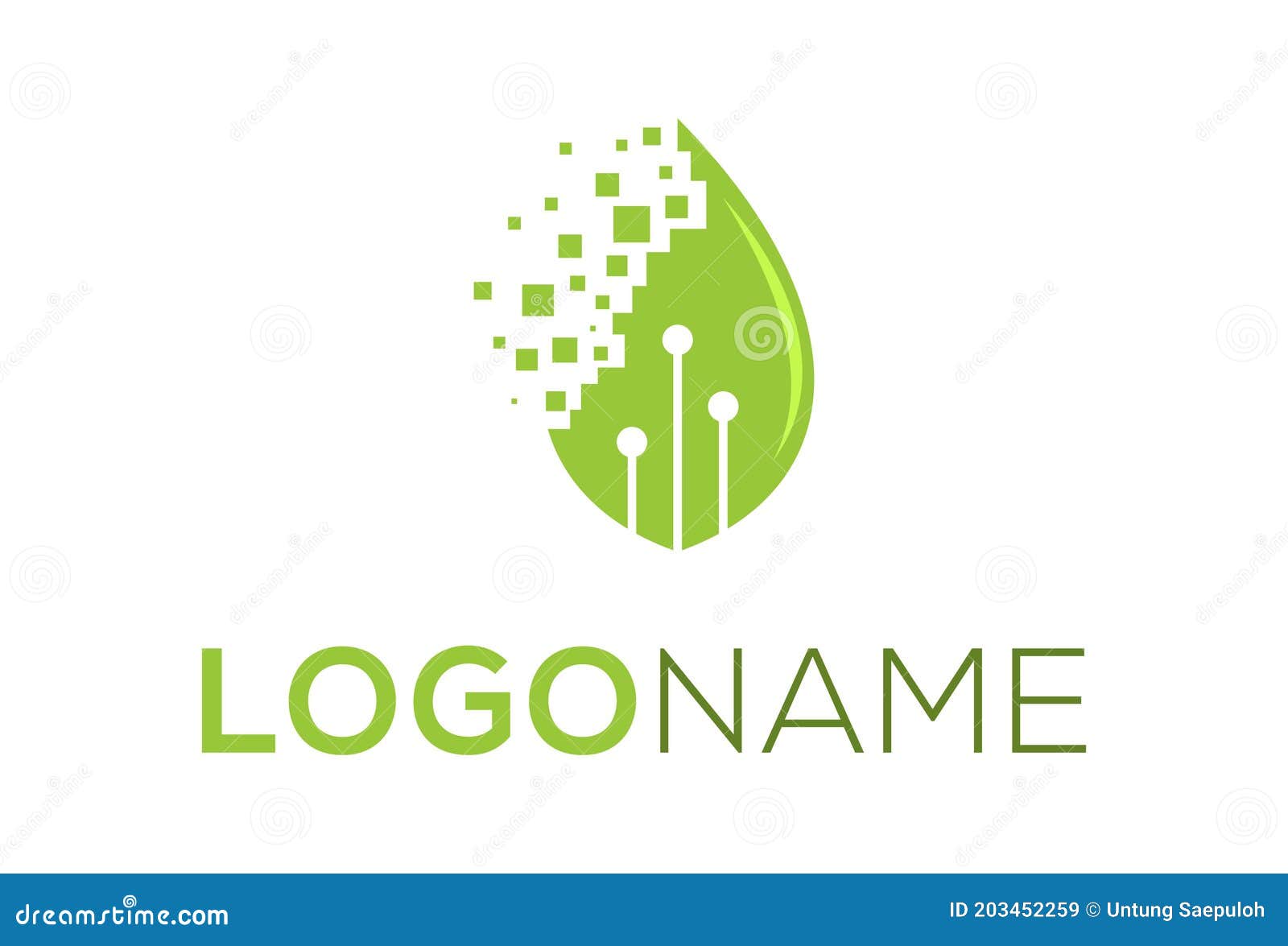 green color leaf eco nature technology pixel dispersion logo s