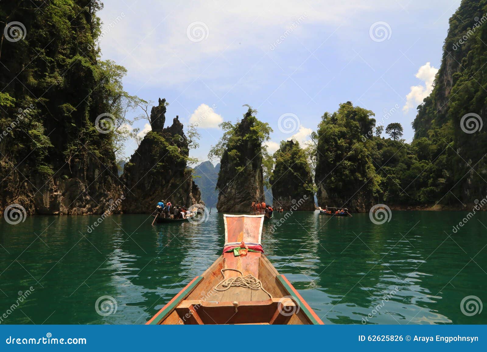 Green Color Water With A Floating Boat Stock Photo - Image ...