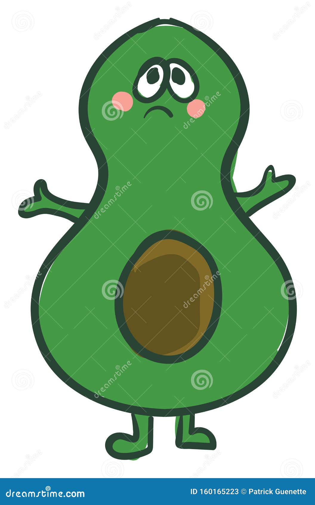 an inconsolable avocado,  or color 